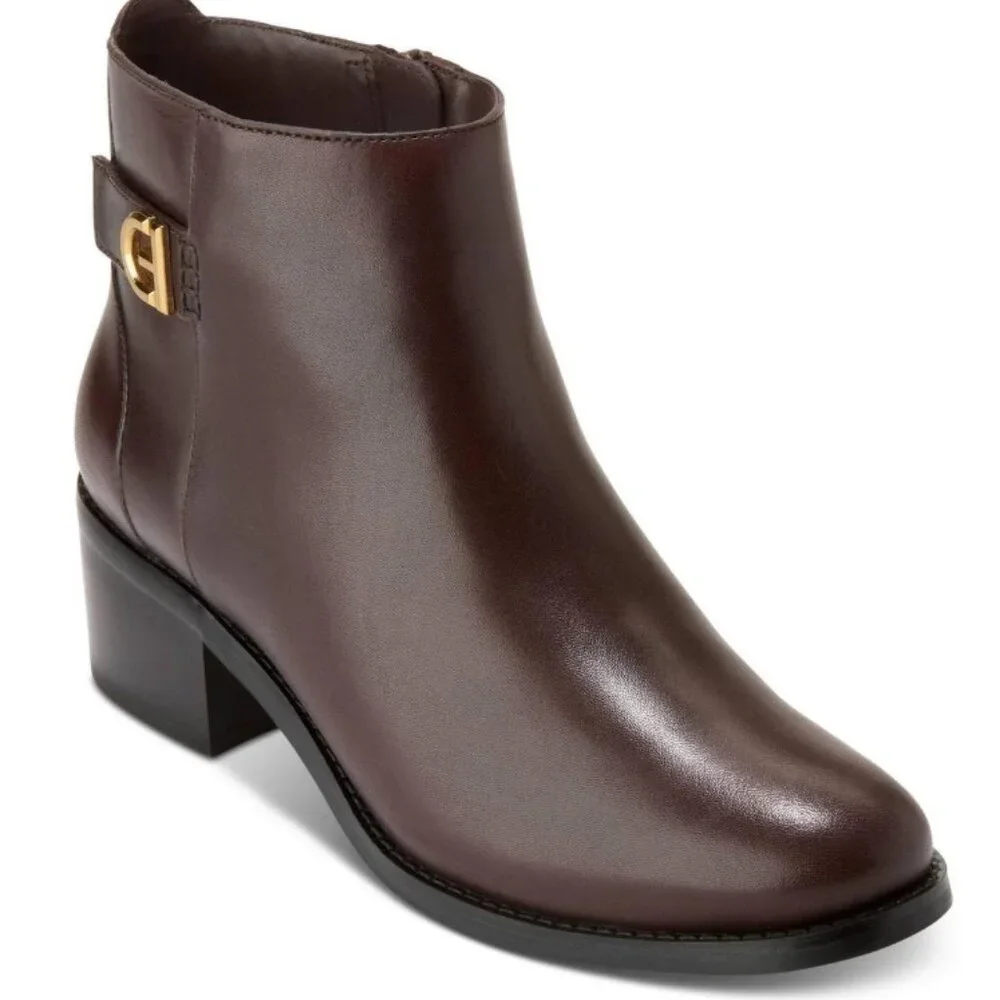 Cole Haan Womens Brown Zipper Booties. Size 8.5 - Picture 1 of 5